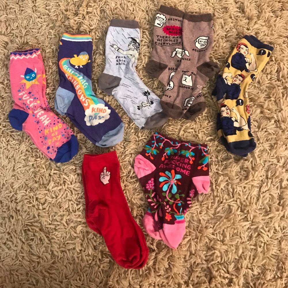 Profanity Socks Bundle 7 Pairs 9-11 shit fuck